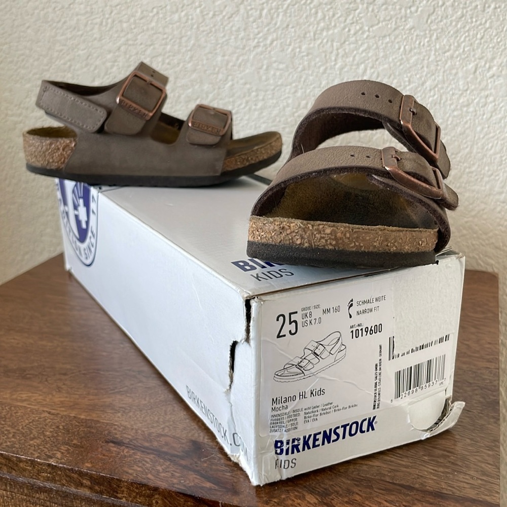 Milano HL Kids Birkenstock Mocha Size 25 narrow